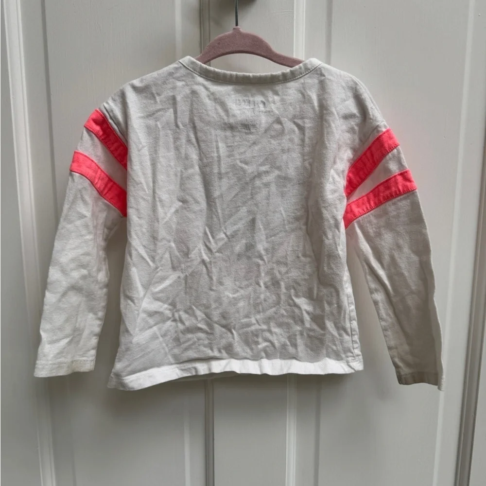 OshKosh B'gosh 3T Girls White and Pink Heart Long Sleeve Tee Shirt Blouse